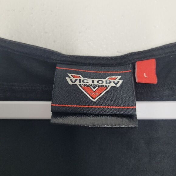 y2k Victory Motorcycle black red mcbling biker punk alt tank top size large - Picture 4 of 8
